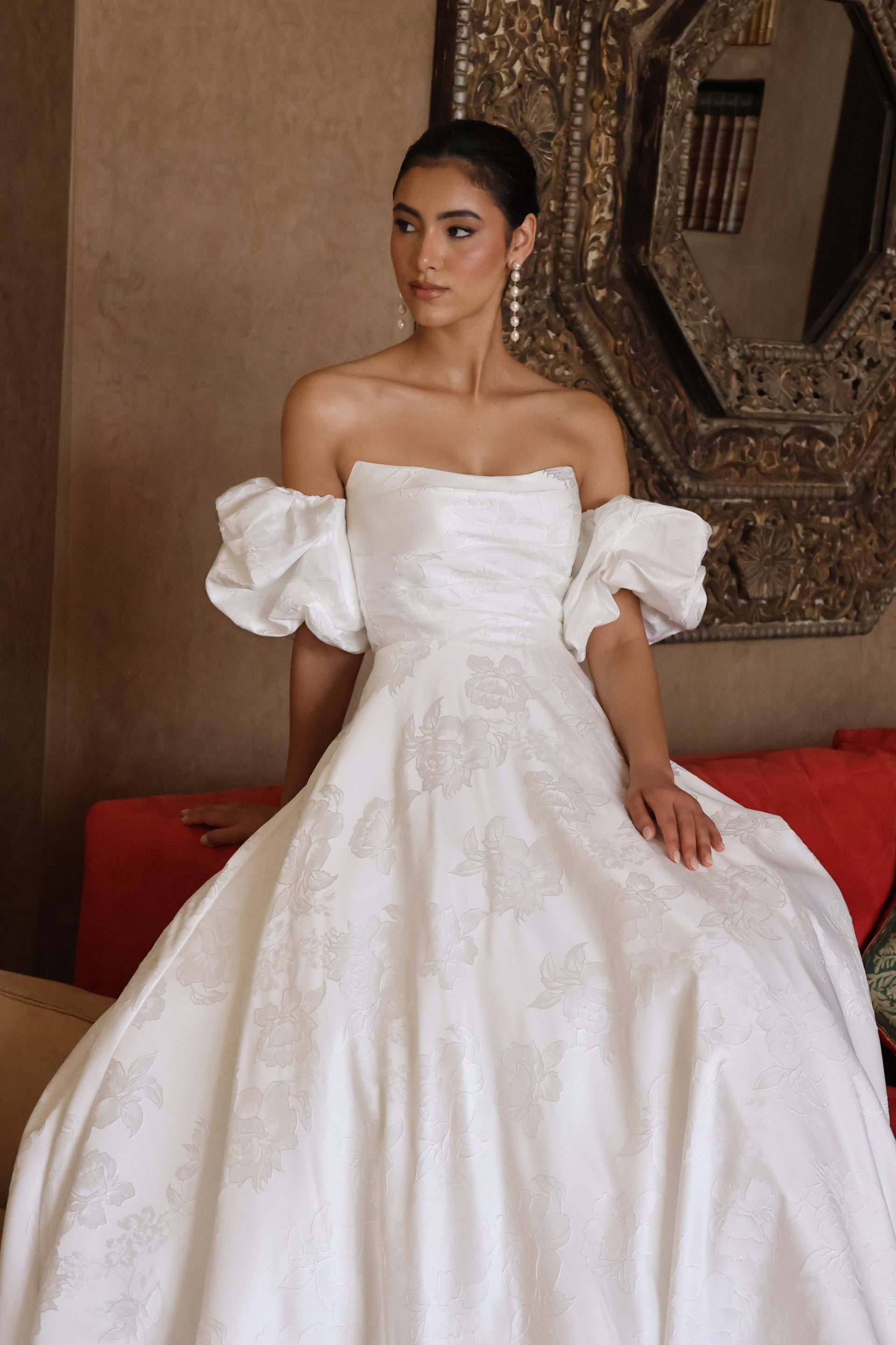 Robe de mariée Ophélie – Bustier ligne A en mikado luxueux