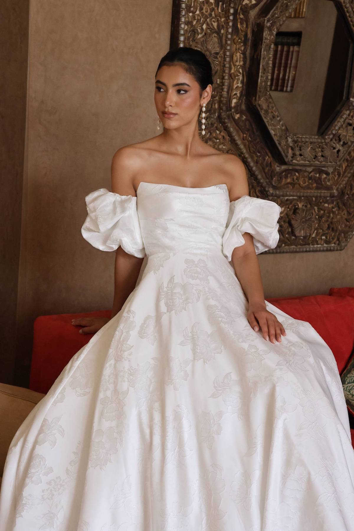 Robe de mariée Ophélie – Bustier ligne A en mikado luxueux