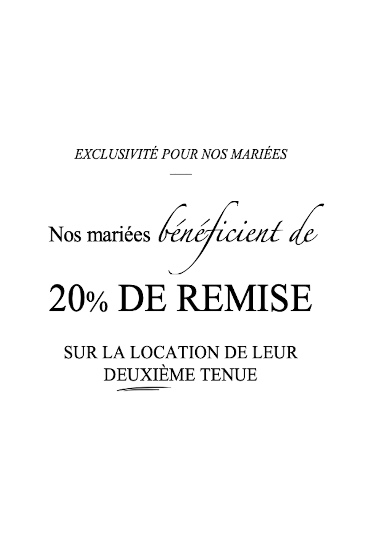  REMISE POUR MES MARIÉES - 20 %